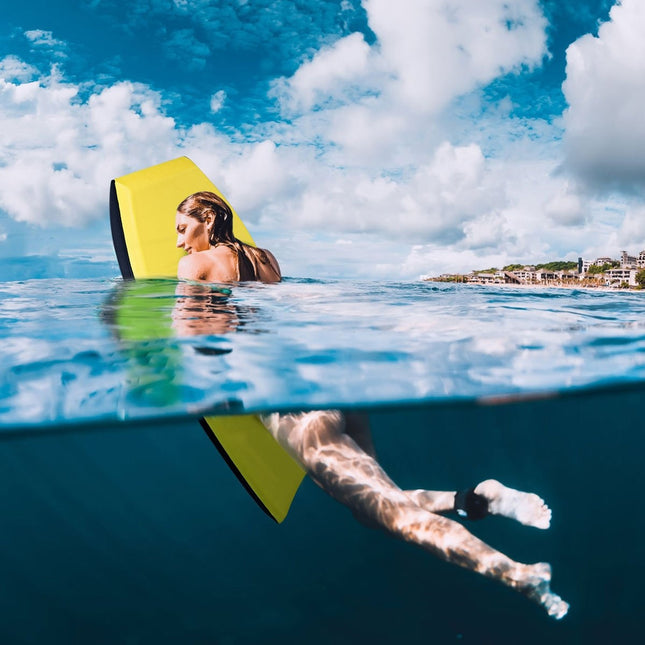 Lekka deska do pływania Bodyboard z rdzeniem EPS i powierzchnią XPE dla dzieci i dorosłych, 106 cm żółta
