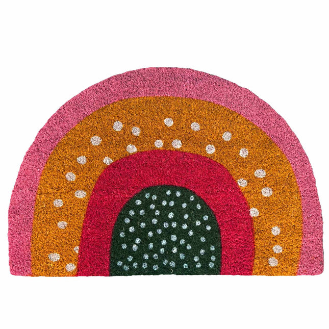 Boho Coir Doormat, Semi-Circular, Indoor/Outdoor Use