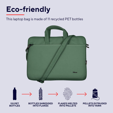Bologna Laptop bag 16" Eco-friendly Green