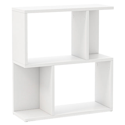 Bookcase with 4 compartments, side table, couch, bedside table, room divider, wood, 50 x 17.5 x 55.5 cm, white