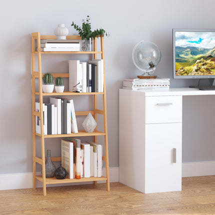 Bamboo bookcase, 4-layer storage for living room and office