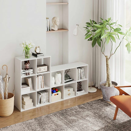 Bookshelf with 3 Shelves, White, Chipboard, Anti-Tip