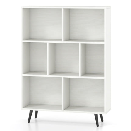Bookshelf with 3 Tiers, Wood Legs – 80 cm, Anti-Tip Safety