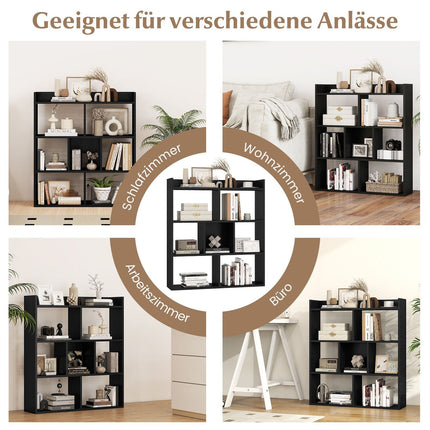 Bookshelf with 7 Cubes, 80x20x90 cm, Black