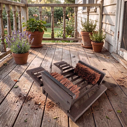 Boot Scraper, Cast Iron Grate With Built-In Boot Jack