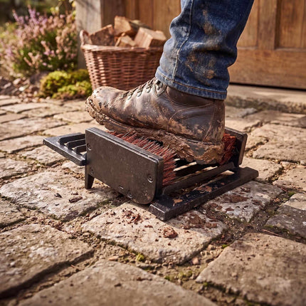 Boot Scraper, Cast Iron Grate With Built-In Boot Jack