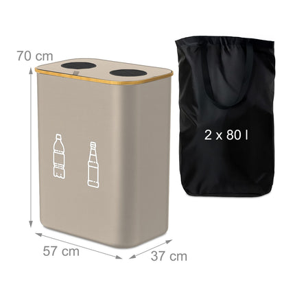 Bottle Collector with 2 Removable Bags, 160L Capacity