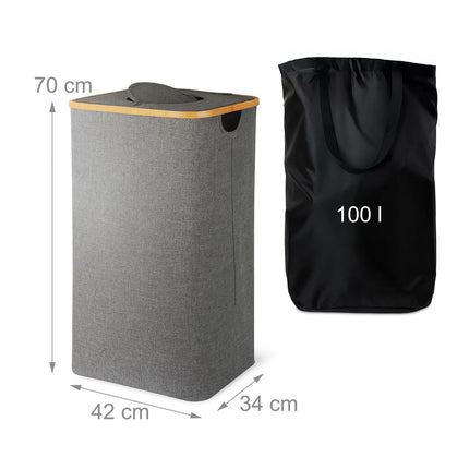 Bottle Collector with Lid, 100L Capacity, Removable Bag