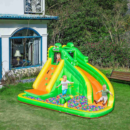Inflatable water slide and play pool for children, 380x285x225 cm