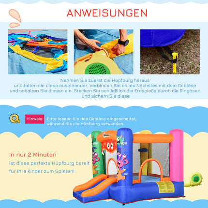 Kids Water Park Bouncy castle with slide, ages 3+