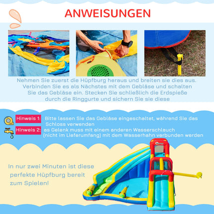 Inflatable Bouncy Castle Water Park with slide for children 3-8
