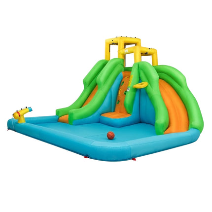 Bouncy Castle Water Park with Two Slides Climbing Wall 400 x 361 x 255 cm (Without Blower)