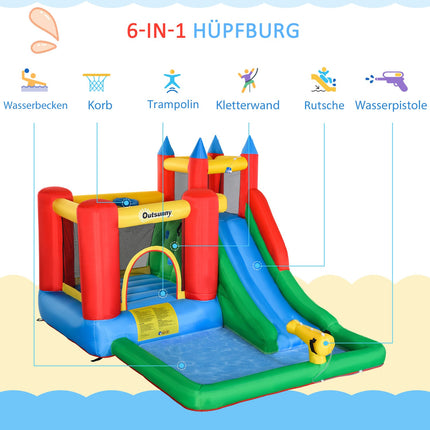 Inflatable bouncy castle with slide - XXL, for ages 3-8