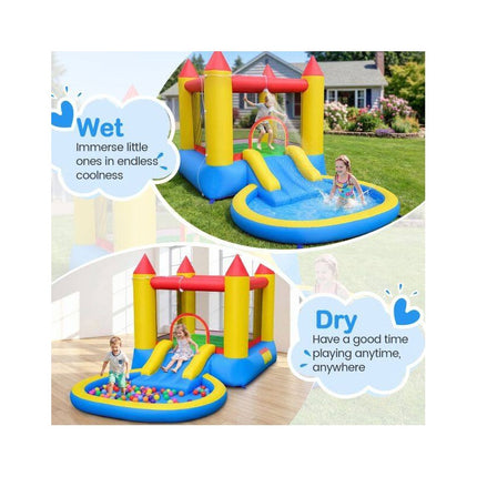 Bouncy Castle with Water Slide and Paddling Pool, 50 Balls, 3-12 Years