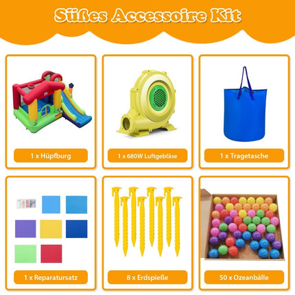 Bouncy castle Inflatable play castle for children with slide 325 x 290 x 205 cm