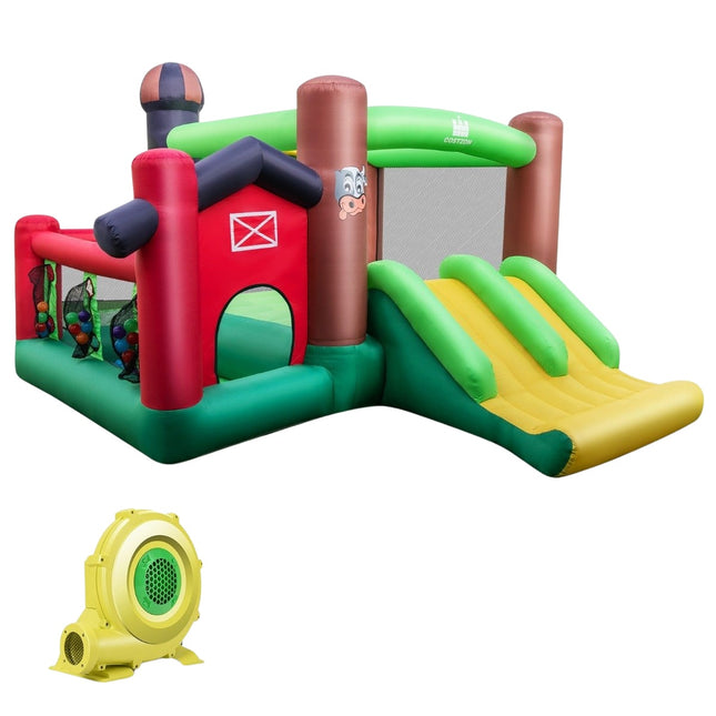 Bouncy castle with blower Inflatable bouncy castle with double slides 356 x 330 x 220 cm