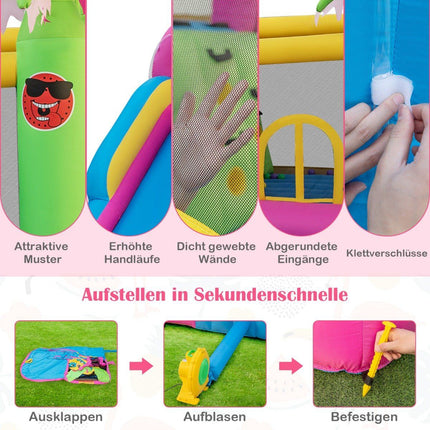Bouncy castle with blower water park in flamingo theme 450 x 300 x 260 cm