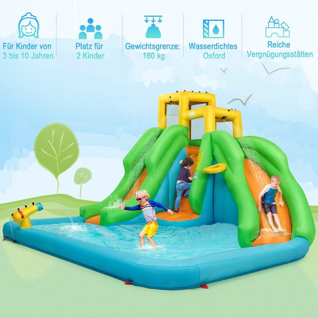 Bouncy castle with blower water park with two slides 400 x 361 x 255 cm (with 480W air blower)