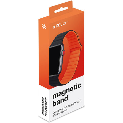 Bracelet for Apple Watch 42/44/45mm Magnetic Black/Orange