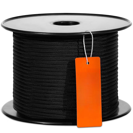 Braided Nylon Rope 3/16 in x 250 ft, 720 lb Strength, Black