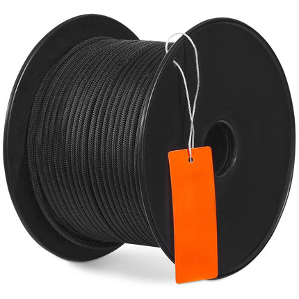 Braided Nylon Rope 3/16 in x 250 ft, 720 lb Strength, Black