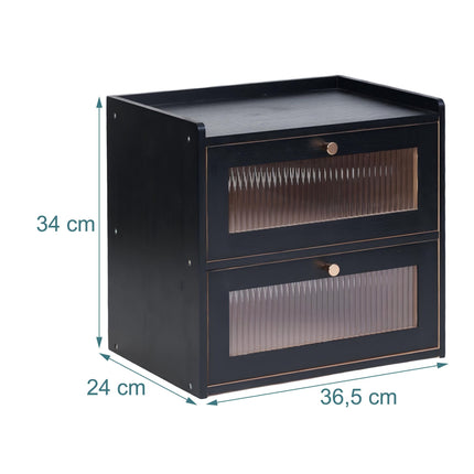 Bread Bin, Bamboo 2-Tier With Viewing Window