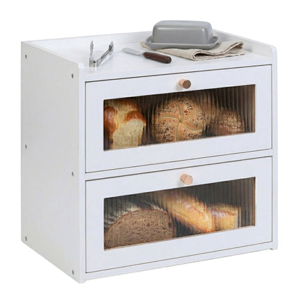 Bread Bin, Bamboo 2-Tier With Viewing Window