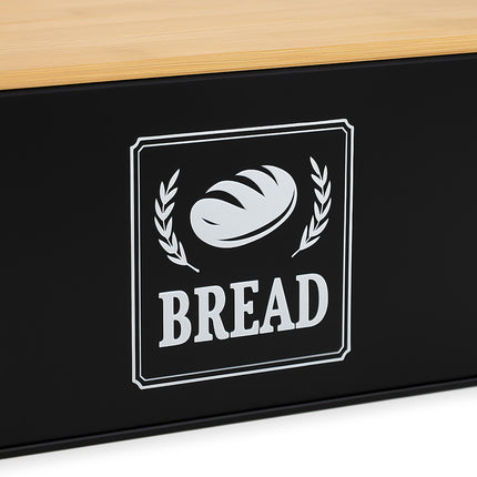 Bread Bin with Bamboo Lid – Retro Design, Metal Casing