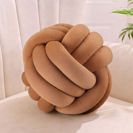 Brown Knot Pillow – 25 cm, Polyester Foam