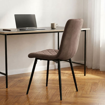 Brown Velvet Dining Chairs, Set of 2 – Modern Upholstered Seats
