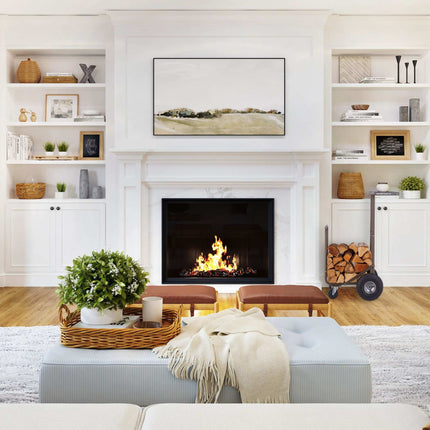 Brown firewood cart with pneumatic tires