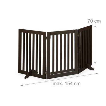 Brown security gate with door 70 cm