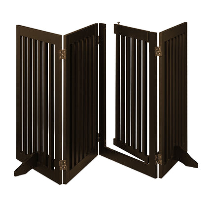Brown security gate with door 92 cm
