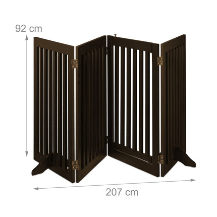 Brown security gate with door 92 cm