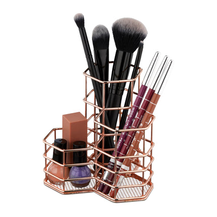 Brush holder with 3 compartments