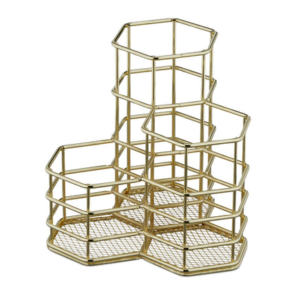 Brush holder with 3 compartments