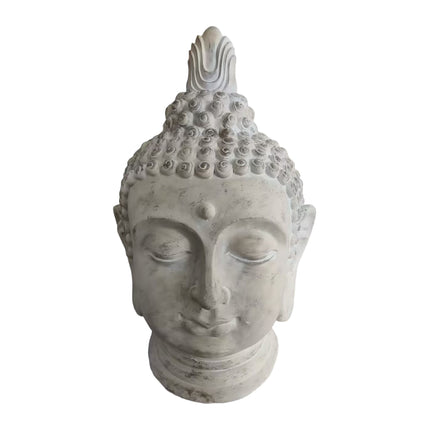 Buddha Head Sculpture, 78cm, Weatherproof Polyresin