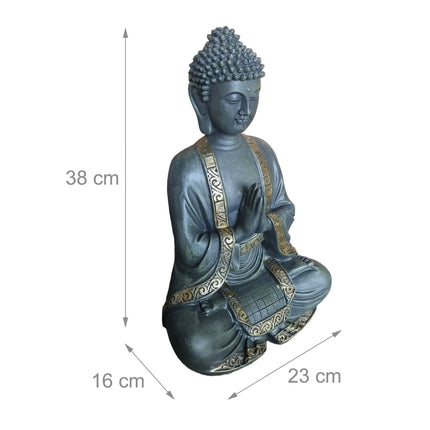 Buddha Statue 38cm, Weather-Resistant Polyresin