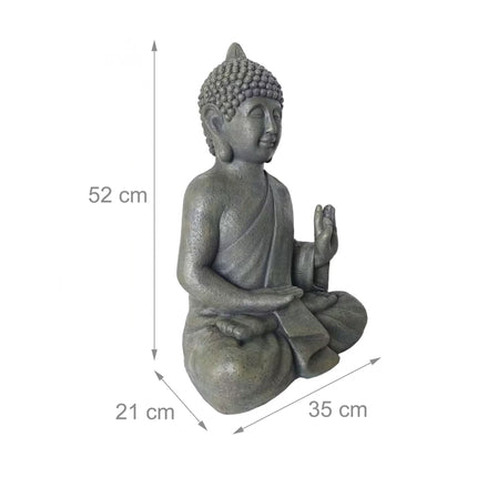 Buddha Statue 52cm, Weatherproof Polyresin, Stone Finish