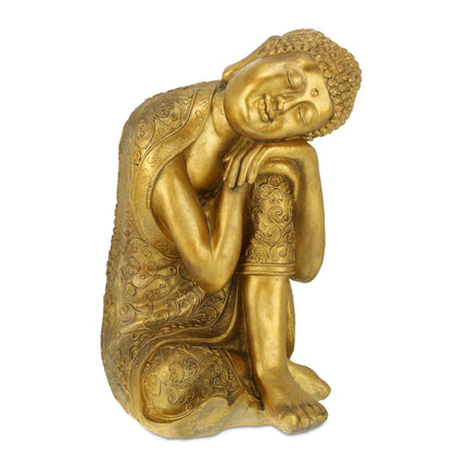 Buddha statue with head on knee