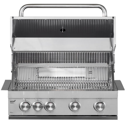 Built-In Gas Grill, 4 Burners, Stainless Steel