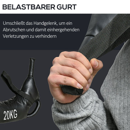 20 kg Bulgarian weight training bag, black metallic sand