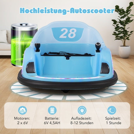 Bumper car for children electric bumper car with flashing LED lights blue