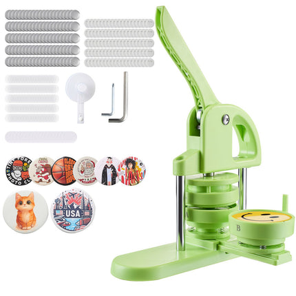 Button Maker Machine 75 mm, 100 Button Parts Kit