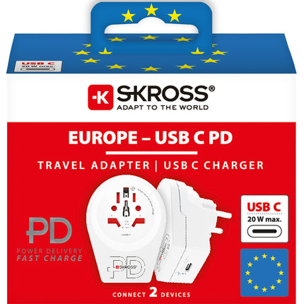 C20PD Travel adapter Europe USB-C PD 20W