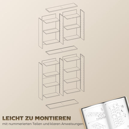 CD DVD Blu-ray Storage Shelf, 18 Compartments, Black, Adjustable