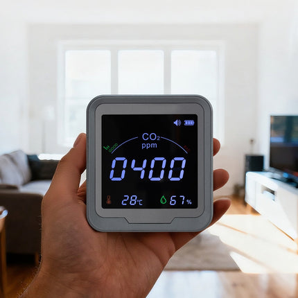 CO2 Monitor With NDIR Sensor, Temp Humidity, 400-5000ppm