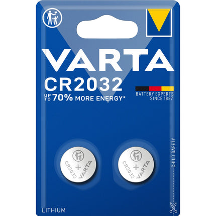 CR2032 3V Lithium Button cell battery 2-pack