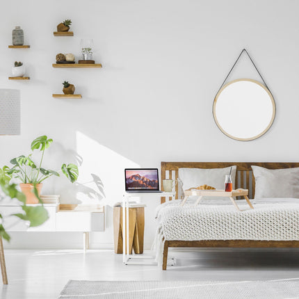C-Shaped Side Table White