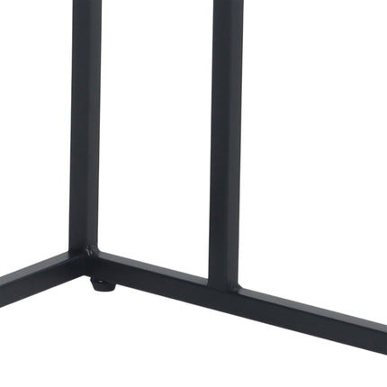 C-Shaped Side Table with Wheels – Wood-Effect Top